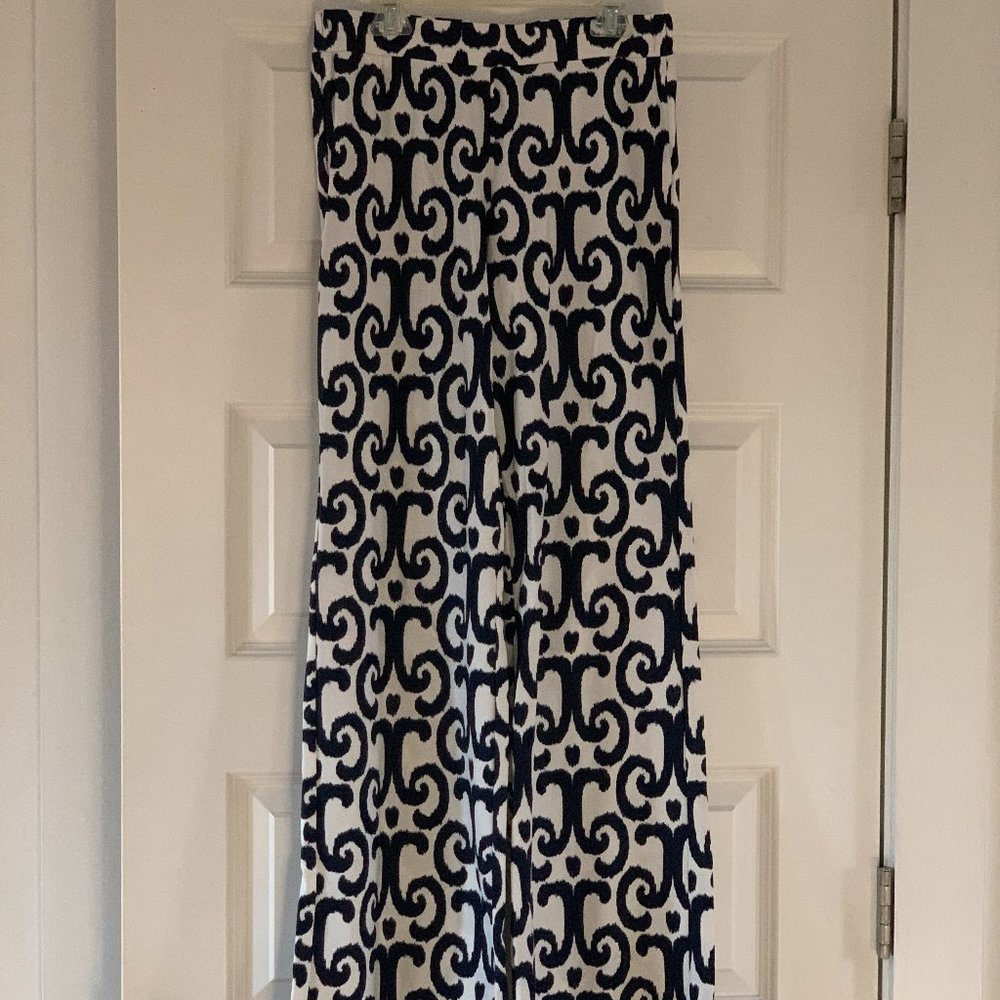 Jude Connally Ikat print pants navy white size XS